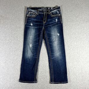 Miss Me JPB5014-6 Womens Jeans Blue Tag Size 28 (31x25) Boyfriend Stretch
